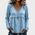 🎁New Arrivals 🔥Women’s Boho V Neck Long Sleeve Fringe Top