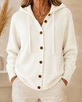 CLEARANCE SALE🔥 Women's Casual Hoodie Cotton Plain Long Sleeve Comfy Cardigan