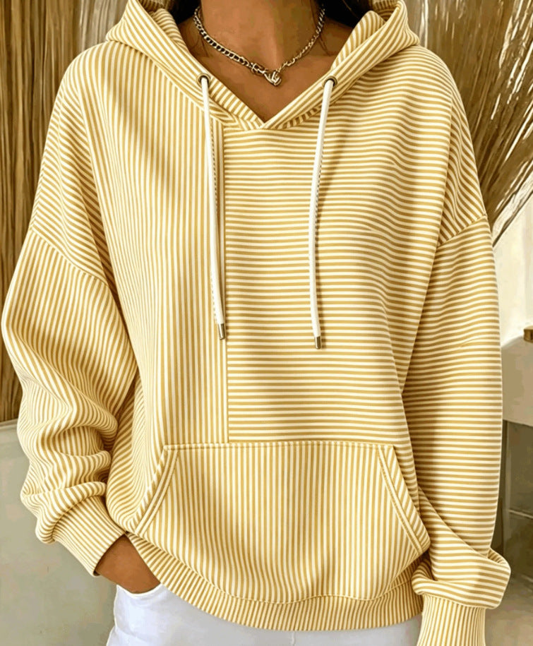 New Arrivals🔥Women Striped Long Sleeve Casual Daily Spring/Fall Hoodie