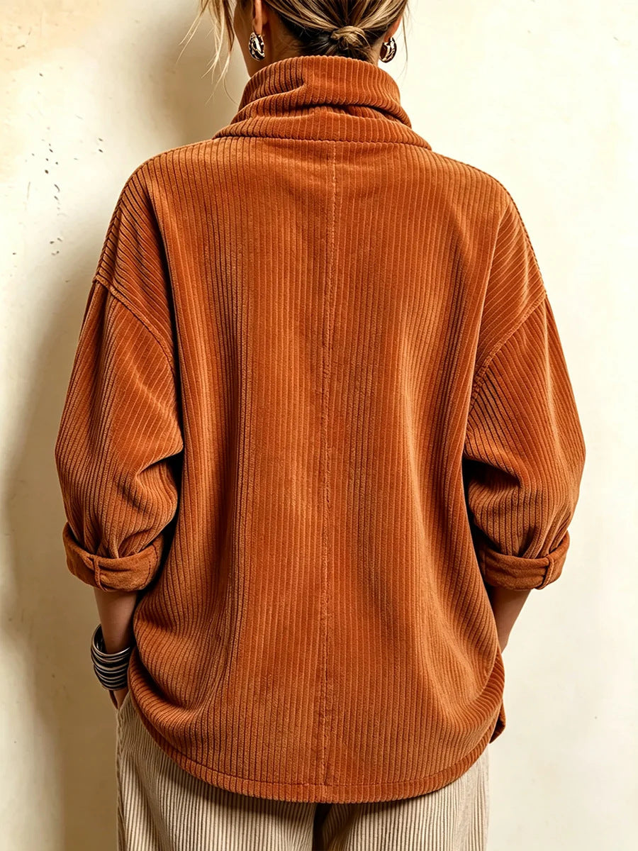 🎁New Arrivals 🔥Asymmetric Button-Wrap Corduroy Top