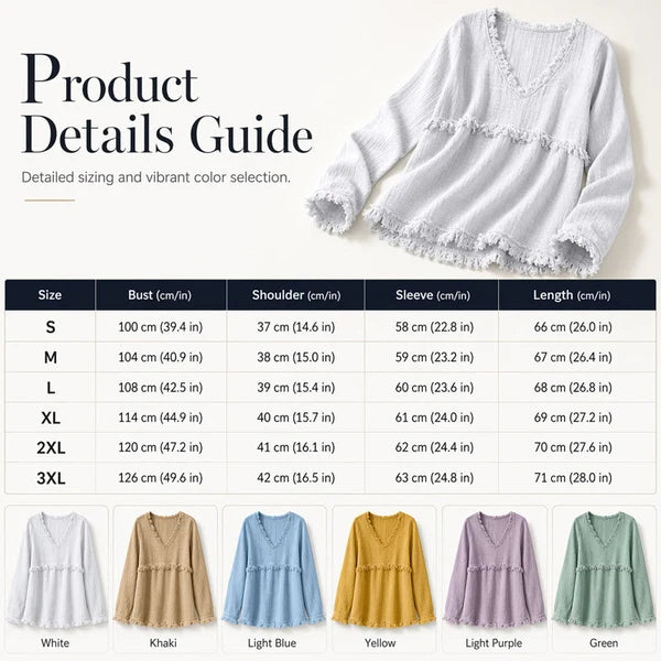 🎁New Arrivals 🔥Women’s Boho V Neck Long Sleeve Fringe Top